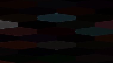 3D shining bright dots set colorful line wave motion, on black background