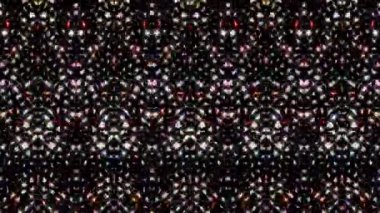 3D shining bright dots set colorful line wave motion, on black background