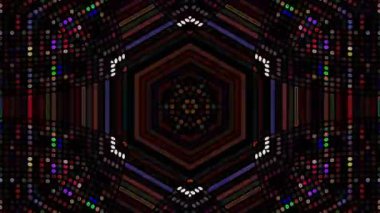 3D animasyon güzel video renkli soyut parlak ışık enerjisi 4K düz çizgi dalgaları merkezde yuvarlak ışık efekti, siyah arkaplan