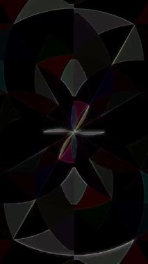 3D animasyon güzel video renkli soyut parlak ışık enerjisi 4K düz çizgi dalgaları merkezde yuvarlak ışık efekti, siyah arkaplan