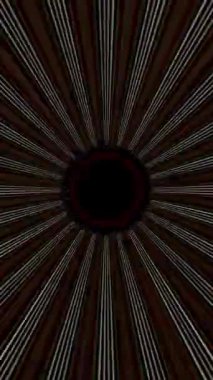 3D animasyon güzel video renkli soyut parlak ışık enerjisi 4K düz çizgi dalgaları merkezde yuvarlak ışık efekti, siyah arkaplan