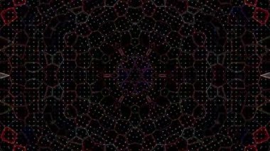 3D animasyon güzel video renkli soyut parlak ışık enerjisi 4K düz çizgi dalgaları merkezde yuvarlak ışık efekti, siyah arkaplan