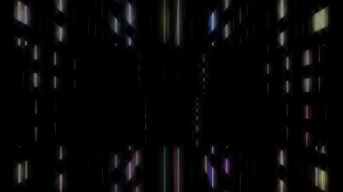 3D soyut parlak çizgiler, dalga, renkli, siyah arkaplan