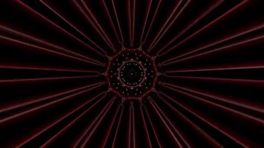 3D animasyon güzel video renkli soyut parlak ışık enerjisi 4K düz çizgi dalgaları merkezde yuvarlak ışık efekti, siyah arkaplan