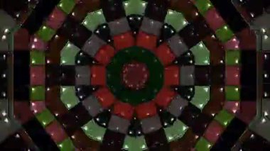 3D animasyon güzel video renkli soyut parlak ışık enerjisi 4K düz çizgi dalgaları merkezde yuvarlak ışık efekti, siyah arkaplan