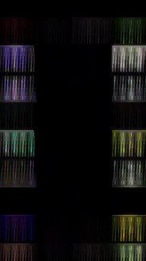 3D animasyon dikey güzel video renkli soyut parlak ışık enerjisi 4K düz çizgiler arkaplan için parıldayan ışık efekti