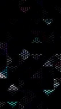 3D animation vertical beautiful video colorful abstract bright light energy 4K of smooth lines waves glittering light effect on black background