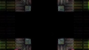 3D animation vertical beautiful video colorful abstract bright light energy 4K of smooth lines waves glittering light effect on black background
