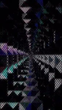 3D animation vertical beautiful video colorful abstract bright light energy 4K of smooth lines waves glittering light effect on black background