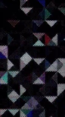 3D shining bright dots set colorful line wave motion, on black background