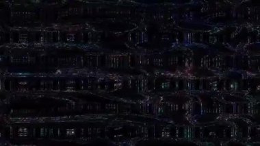 güzel renkli video soyut parlak ışık enerjisi 4K düz çizgi dalgaları siyah arkaplan üzerinde parıldayan ışık etkisi