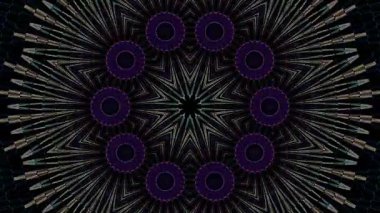 Soyut Kaleydoskop deseni tam renklerle. Sihirli mandala. 4k