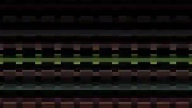 3D shining bright dots set colorful line wave motion, on black background