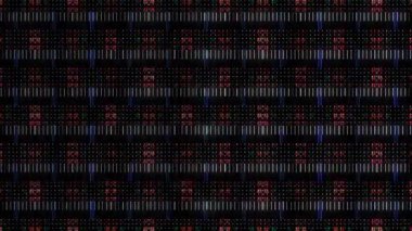 3D shining bright dots set colorful line wave motion, on black background