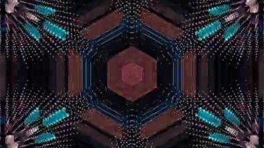 3D animasyon güzel video renkli soyut parlak ışık enerjisi 4K düz çizgi dalgaları merkezde yuvarlak ışık efekti, siyah arkaplan