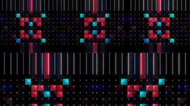 3D soyut parlak çizgiler, dalga, renkli, siyah arkaplan