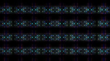 3D soyut parlak çizgiler, dalga, renkli, siyah arkaplan