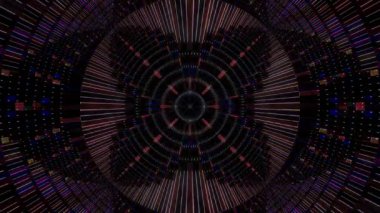 Soyut arka plan hareket eden çizgiler ve parlayan ışık noktaları. Çemberlerle canlandırma