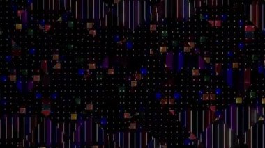 Siyah arkaplandaki renkli çizgilerle ince hareketleri düzenleyen, parıldayan, parlak güzel videolar.