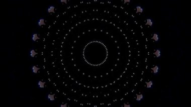 3D animasyon güzel video renkli soyut parlak ışık enerjisi 4K düz çizgi dalgaları merkezde yuvarlak ışık efekti, siyah arkaplan