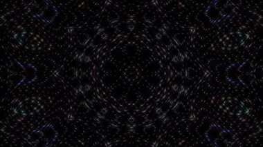 3D animasyon güzel video renkli soyut parlak ışık enerjisi 4K düz çizgi dalgaları merkezde yuvarlak ışık efekti, siyah arkaplan