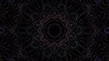 3D animasyon güzel video renkli soyut parlak ışık enerjisi 4K düz çizgi dalgaları merkezde yuvarlak ışık efekti, siyah arkaplan