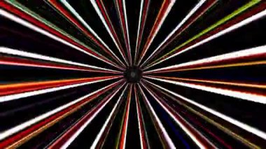 3D shining bright dots set colorful line wave motion, on black background