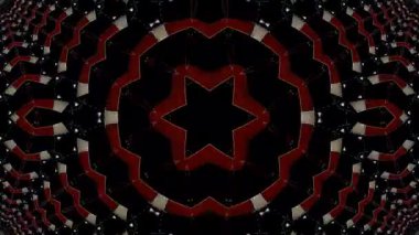 3D animasyon güzel video renkli soyut parlak ışık enerjisi 4K düz çizgi dalgaları merkezde yuvarlak ışık efekti, siyah arkaplan