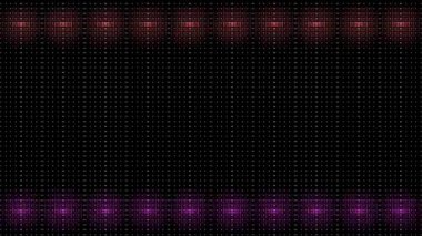 3D shining bright dots set colorful line wave motion, on black background