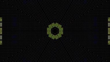 Soyut arka plan hareket eden çizgiler ve parlayan ışık noktaları. Çemberlerle canlandırma