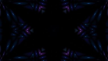 3D animasyon güzel video renkli soyut parlak ışık enerjisi 4K düz çizgi dalgaları merkezde yuvarlak ışık efekti, siyah arkaplan