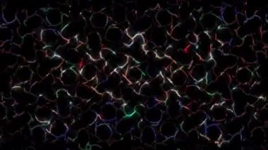 Soyut parlak çizgiler dalga oluşturur, renkli, siyah arkaplan