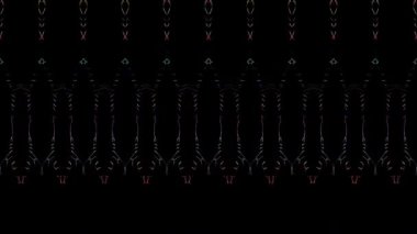 Soyut parlak çizgiler dalga oluşturur, renkli, siyah arkaplan