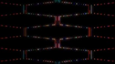 Soyut parlak çizgiler dalga oluşturur, renkli, siyah arkaplan