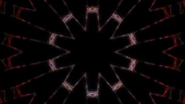 3D animasyon güzel video renkli soyut parlak ışık enerjisi 4K düz çizgi dalgaları merkezde yuvarlak ışık efekti, siyah arkaplan