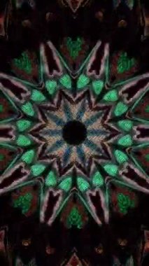 3D animasyon güzel video renkli soyut parlak ışık enerjisi 4K düz çizgi dalgaları merkezde yuvarlak ışık efekti, siyah arkaplan