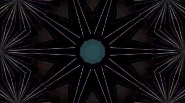 3D animasyon güzel video renkli soyut parlak ışık enerjisi 4K düz çizgi dalgaları merkezde yuvarlak ışık efekti, siyah arkaplan