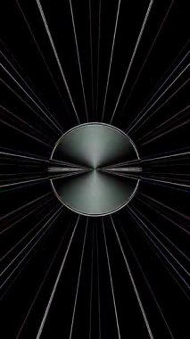 3D animasyon güzel video renkli soyut parlak ışık enerjisi 4K düz çizgi dalgaları merkezde yuvarlak ışık efekti, siyah arkaplan