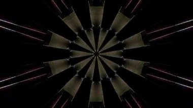 3D animasyon güzel video renkli soyut parlak ışık enerjisi 4K düz çizgi dalgaları merkezde yuvarlak ışık efekti, siyah arkaplan