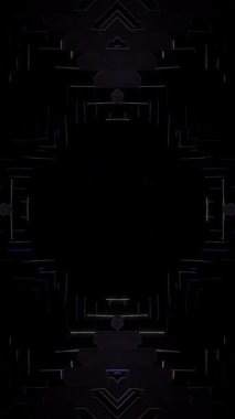 3D soyut parlak çizgiler, dalga, renkli, siyah arkaplan