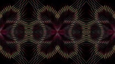 3D soyut parlak çizgiler, dalga, renkli, siyah arkaplan