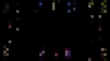 3D soyut parlak çizgiler, dalga, renkli, siyah arkaplan