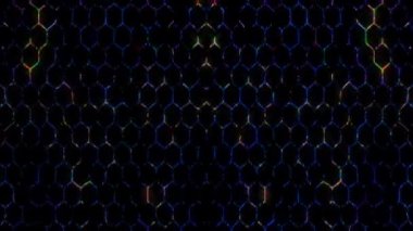 3D soyut parlak çizgiler, dalga, renkli, siyah arkaplan