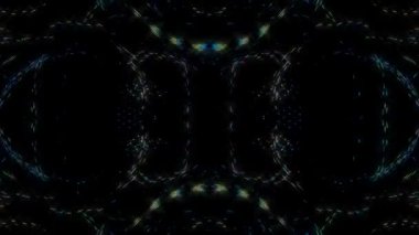 3D soyut parlak çizgiler, dalga, renkli, siyah arkaplan