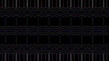 3D soyut parlak çizgiler, dalga, renkli, siyah arkaplan