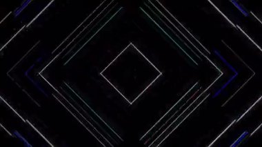 3D soyut parlak çizgiler, dalga, renkli, siyah arkaplan