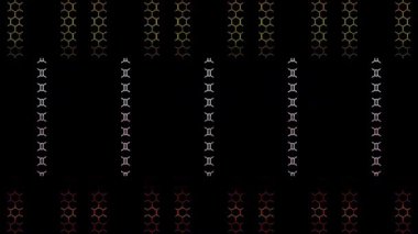 3D soyut parlak çizgiler, dalga, renkli, siyah arkaplan