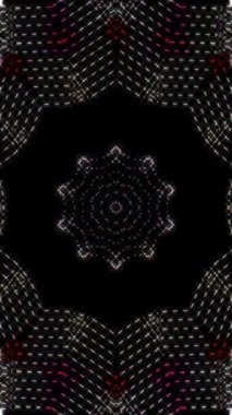 3D animasyon güzel video renkli soyut parlak ışık enerjisi 4K düz çizgi dalgaları merkezde yuvarlak ışık efekti, siyah arkaplan