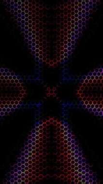 3D soyut parlak çizgiler, dalga, renkli, siyah arkaplan