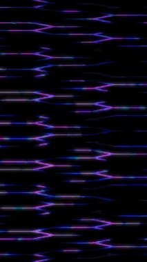 3D soyut parlak çizgiler, dalga, renkli, siyah arkaplan